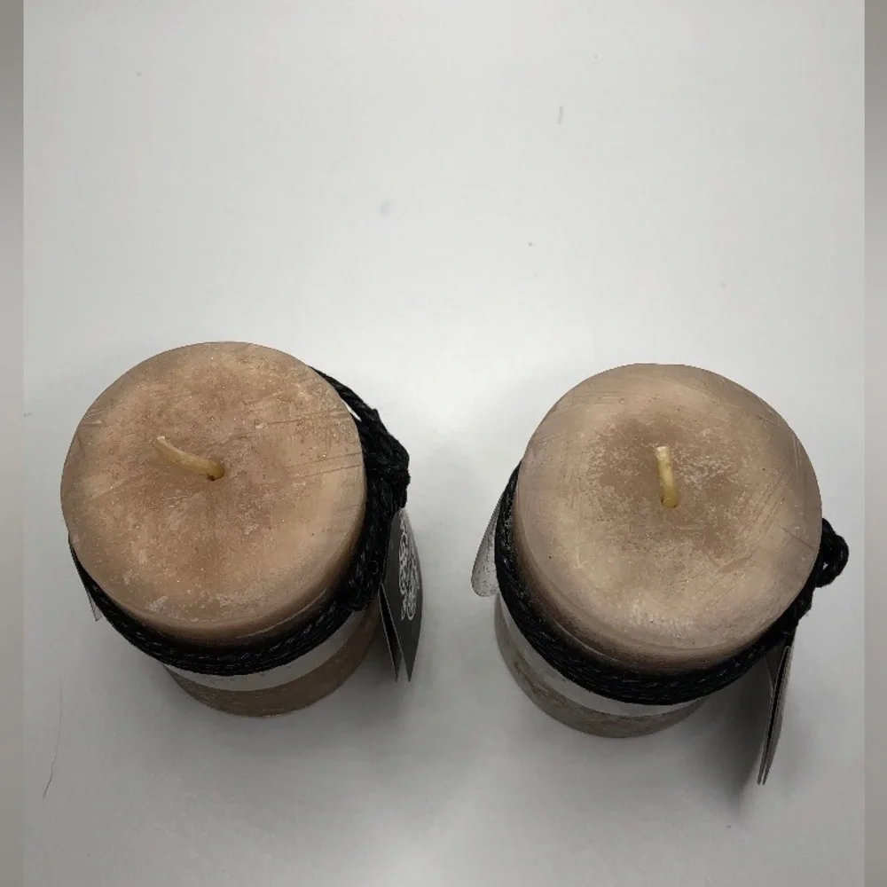Pier 1 Bougie Inodore Uncented Candles, Tan, 2” x 3”, Set of 2